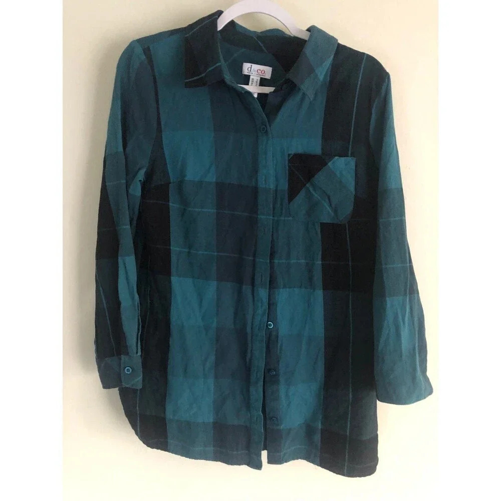 Women’s Flannel Button-Up Shirt Plaid size S